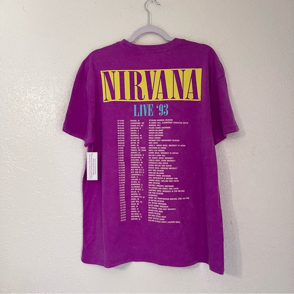 - NIRVANA Purple Tee with Colorful Smiley Design - Picture 6 of 7